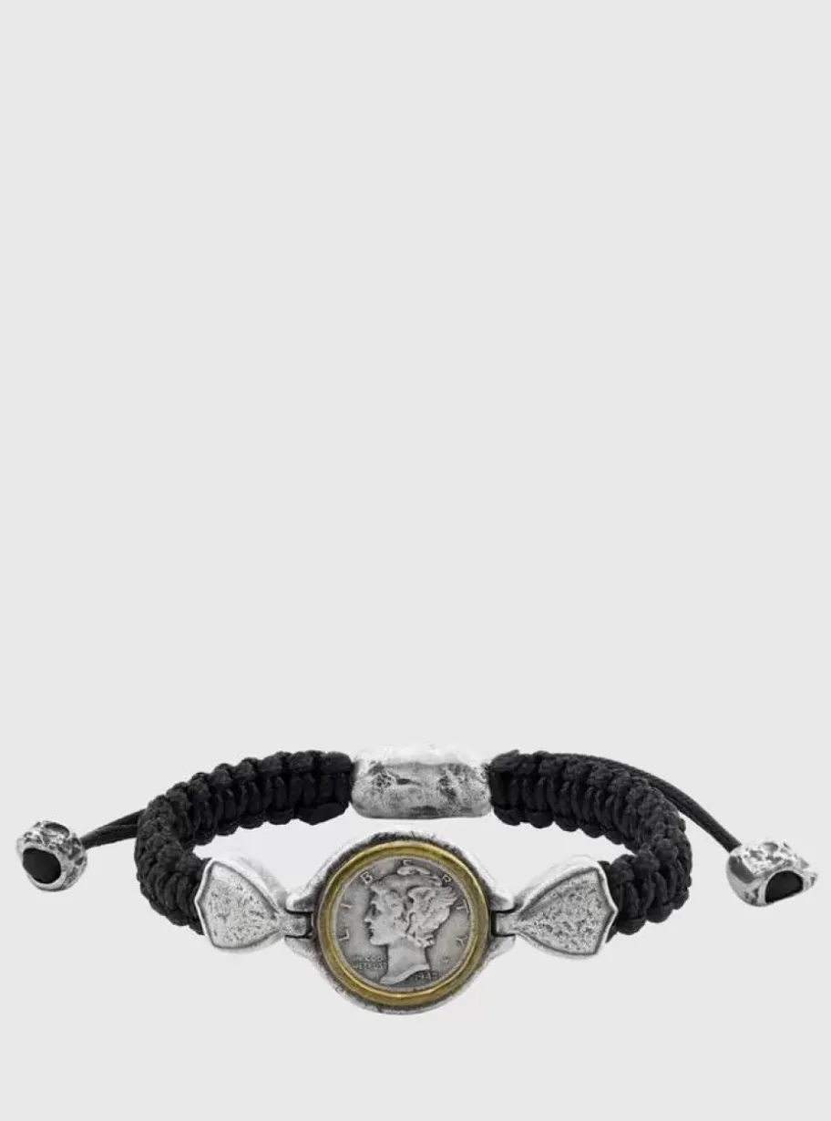 CORDED MERCURY COIN BRACELET