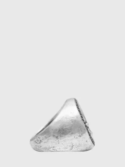 FLEUR DE LIS FEATURE RING WITH BLACK DIAMONDS