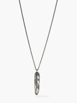 SILVER FEATHER NECKLACE