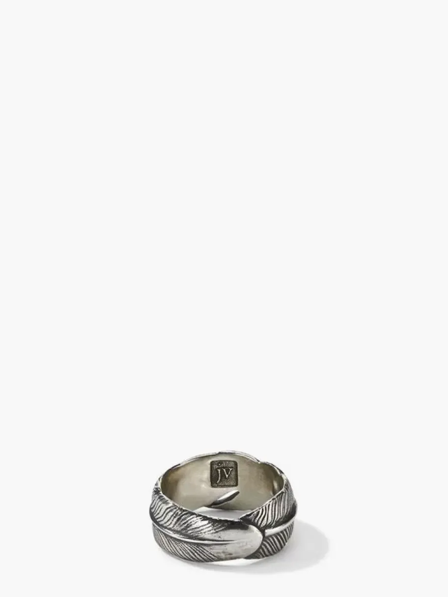 SILVER FEATHER RING